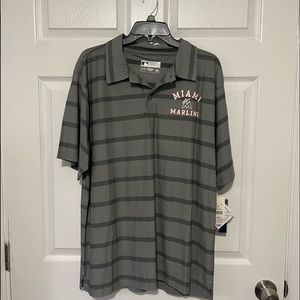 NWT MIAMI FLORIDA MARLINS COLLARED SHIRT GREY